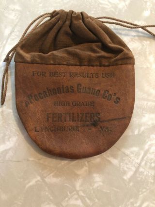 Vintage Tobacco Bag Pocahontas Guano Co Lynchburg Va Leather Change Diddy Bag