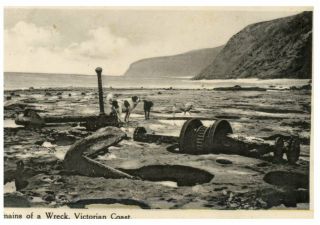 (e 50) Postcard - Australia - Very Old - Vic - Ship Wrech Remains