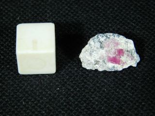 Two Little 100 NATURAL RED Emerald Bixbite or Red Beryl Crystal From Utah 1.  8 e 3
