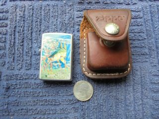 Guy Harvey Snook Edition Zippo Lighter With Leather Case