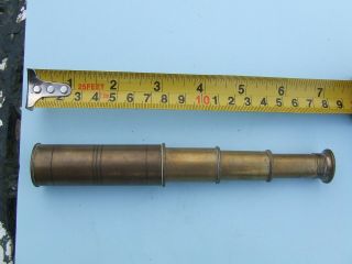 Brass Telescope Antique Vintage 7 Inch Hand Extending Old Naval Victorian Pirate