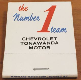 Full Matchbook Chevrolet Tonawanda Motor The Number 1team Mark Iv Engine V - 6 V - 8