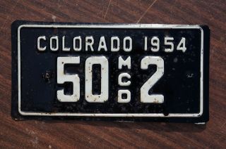 1954 Colorado Motorcycle License Plate