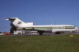 Burlington Air Express Boeing 727 - 100 Old Colors N1186z - 35mm Slide