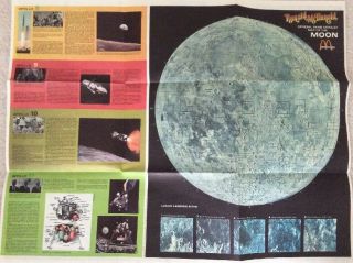 Map Of The Moon Vintage 1969 Ronald Mcdonald Rand Mcnally Mcdonalds