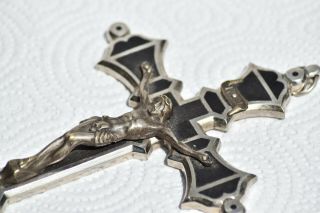 ⭐ antique crucifix,  religious cross,  ebony wood,  bronze christ 3