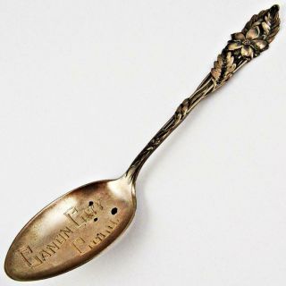Antique Canon City,  Colorado Mechanics Columbine Sterling Silver Souvenir Spoon