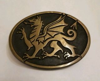 Rainbow Metals Dragon Griffin Belt Buckle Vintage Rare Bronze