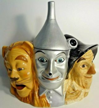 Vintage 1997 Ceramic Wizard Of Oz Cookie Jar Scarecrow Tin Man Cowardly Lion
