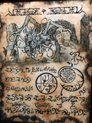 Framed Necronomicon Scroll Hp Lovecraft Arkham Horror Larp Prop Cthulhu