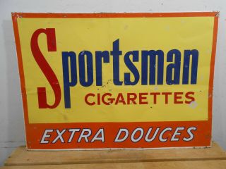 Vintage Sportsman Cigarettes 28 " X 20 " Cigar Tobacco Store Tin Sign