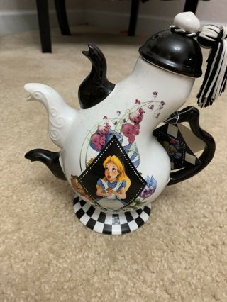 Disney Parks Alice In Wonderland Mad Hatter Triple Spout Tea Pot