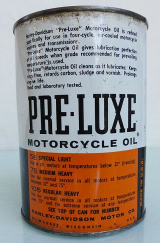 1950 ' s HARLEY DAVIDSON MOTORCYCLE OIL CAN SIGN PANHEAD SHOVELHEAD PRE LUXE FLH 6