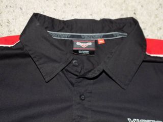 Cool Mens XL Victory Motorcycles USA Black 2 Pocket Button Down Shirt 2