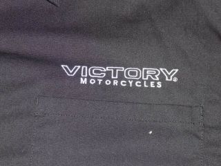 Cool Mens XL Victory Motorcycles USA Black 2 Pocket Button Down Shirt 3