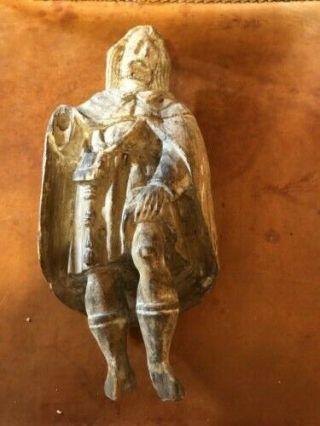 Antique 19th Century Hand Carved Wood Spanish Colonial Santo Saint