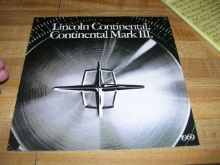 (r) 1969 Lincoln Continental Mark Iii Sales Brochure