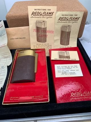 Vintage Rare Redi Flame Automatic Gas Tabletop Lighter 1950 
