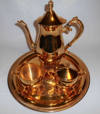 Vintage International Gold Plated Coffee Tea Serving 5 Piece Set
