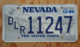 1986 Nevada Dealer License Plate -