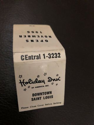 Vintage Full Matchbook Holiday Inn St Louis Missuori Opening 1965 4