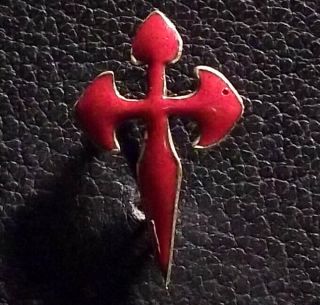 Spain Galicia Old Enameled Cross Of Saint James Lapel Pin Badge Souvenir City
