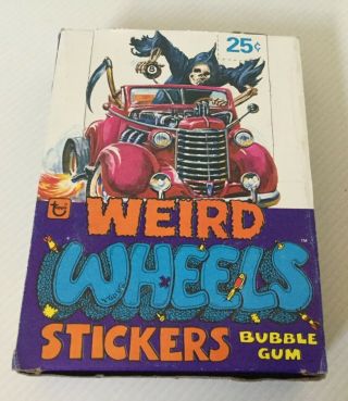 1980 Topps Weird Wheels Full Box Of 36 Wax Packs 6 Stickers/pack Rare