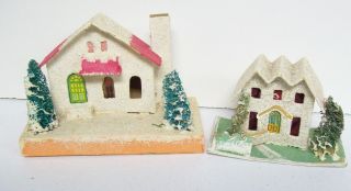2 Vintage Christmas Putz Village Houses Japan