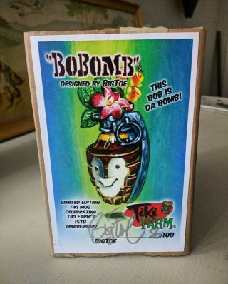 Bobomb Hand Grenade Tiki Mug - Big Toe & Tiki Farm - Signed 56/100 Rare