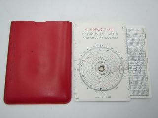 Vintage Concise Conversion Tables & Circular Slide Rule Model Ctcs - 552