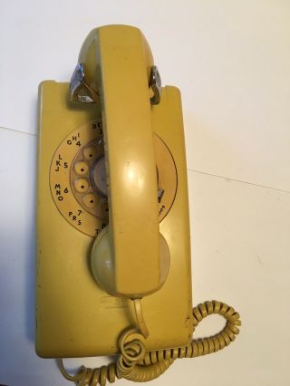 Vintage Western Electric Bell System Model A/b 554 Rotary Wall Phone Yellow