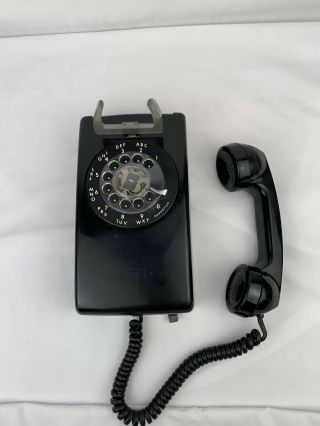 Vintage Stromberg Carlson Itt Black Rotary Dial Wall Hanging Telephone Usa