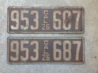 (2) - Matching Pair 1926 California License Plates