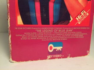The Legend of Billie Jean VHS Christian Slater 80s and 4