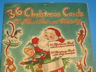 Vintage 1951 Whitman 36 Christmas Cards To Punch Out And Make Up