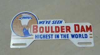 Boulder Dam Nevada Arizona License Plate Topper