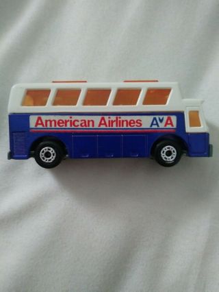 1977 Lesney Products Matchbox 85 American Airlines Airport Coach Bus Vtg Euc