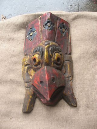Antique Handmade Nepali Wooden Garuda Mask Wall Hanging,  Nepal