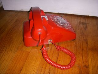 Vintage Red AT&T Rotary Telephone Phone 4