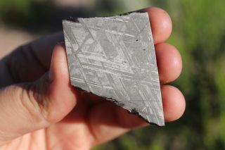 Muonionalusta Meteorite Etched Part Slice 18.  2 Grams