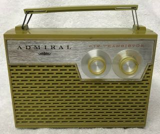 Vintage 1960s Admiral Model Y2549 Am Six Transistor Radio With Carrying Handle