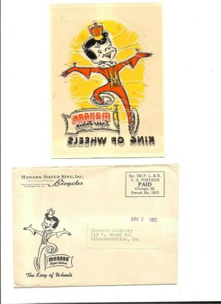 1952 (4/2) Decal Monark Silver King Bicycles Chicago,  Il