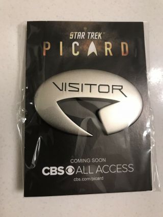 Sdcc 2019 Star Trek Picard Visitor Pin From The Star Trek Universe Cbs In Hand