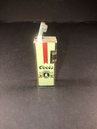 Vintage 70’s Collectible Coors Beer Lift Arm Lighter Beer Advertising