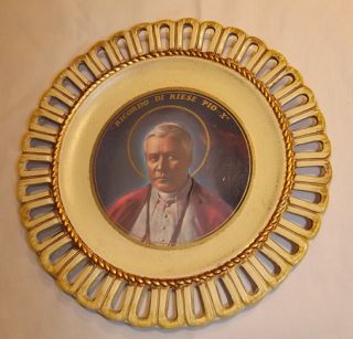 Pottery Plate Riese Pio X Pope St Pius Birthplace Souvenir Hand Painted Unusual