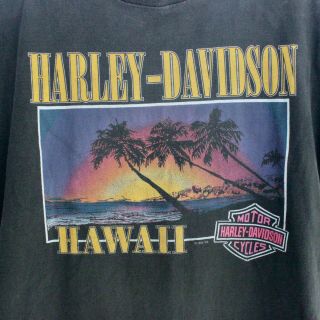 Vtg 1997 Harley Davidson Hawaii Kailua - Kona Big Island Xl T Shirt Black