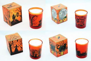 11 Michel Design Halloween Votive Glass Soy Candles Left in Display box 2