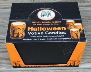 11 Michel Design Halloween Votive Glass Soy Candles Left in Display box 5