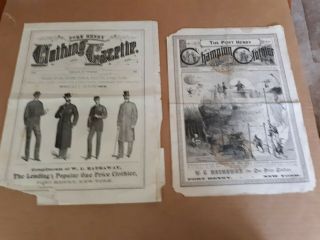 Rare Antique Port Henry Ny Clothier Newspaper And Gazette 1883 1884 Wc Hathaway