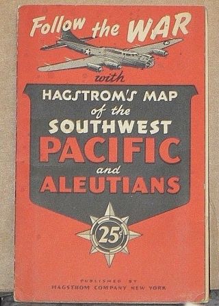 1942 - 43 Hagstrom Follow The War: Southwest Pacific And Aleutians